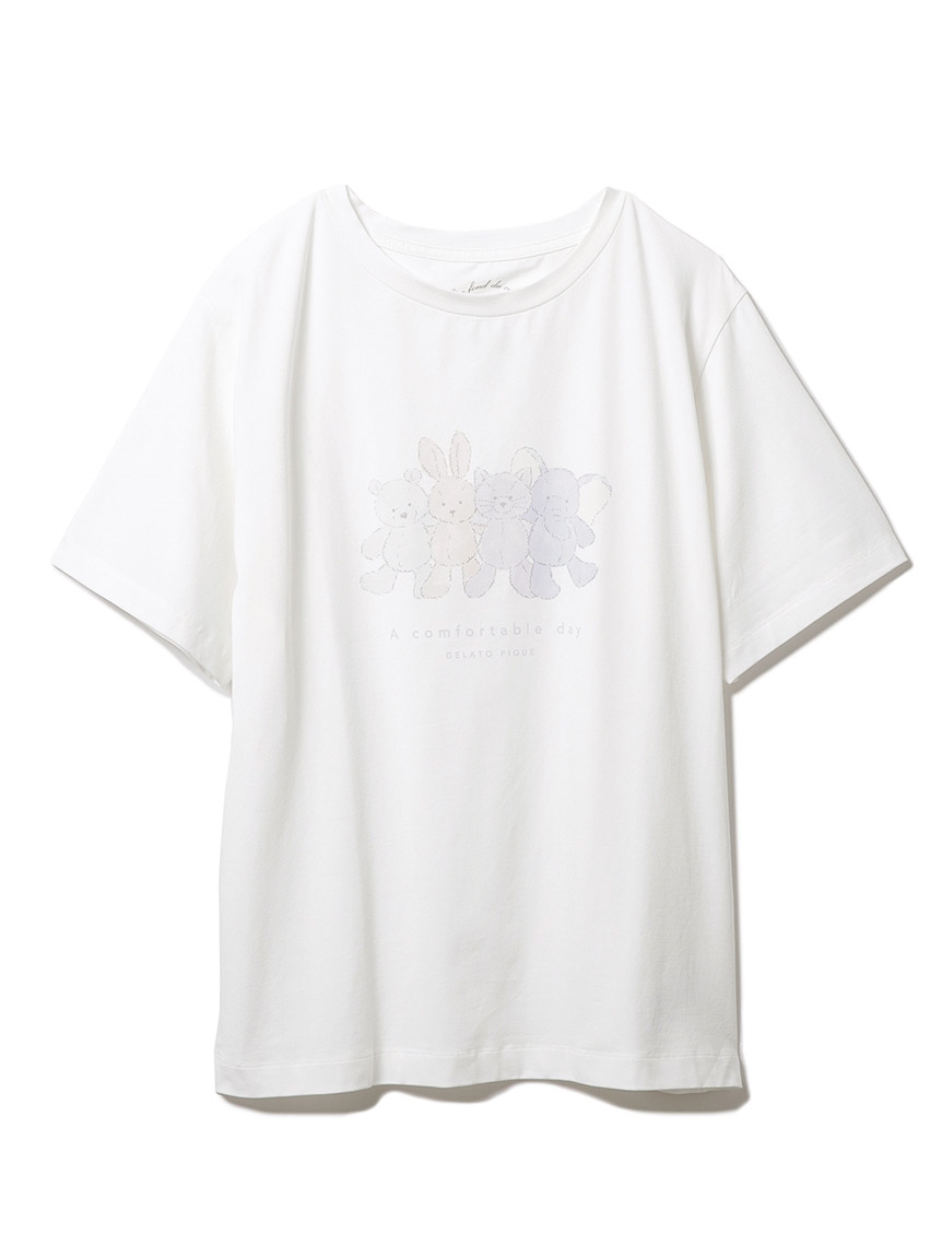 ぬいぐるみワンポイントtシャツ カットソー Tシャツ ルームウェア パジャマ通販のgelatopique ジェラートピケ 公式サイト