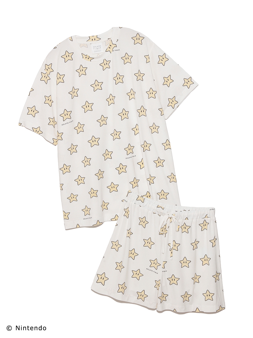 スーパーマリオ 限定商品 スター柄セットアップ カットソー Tシャツ ルームウェア パジャマ通販のgelatopique ジェラートピケ 公式サイト