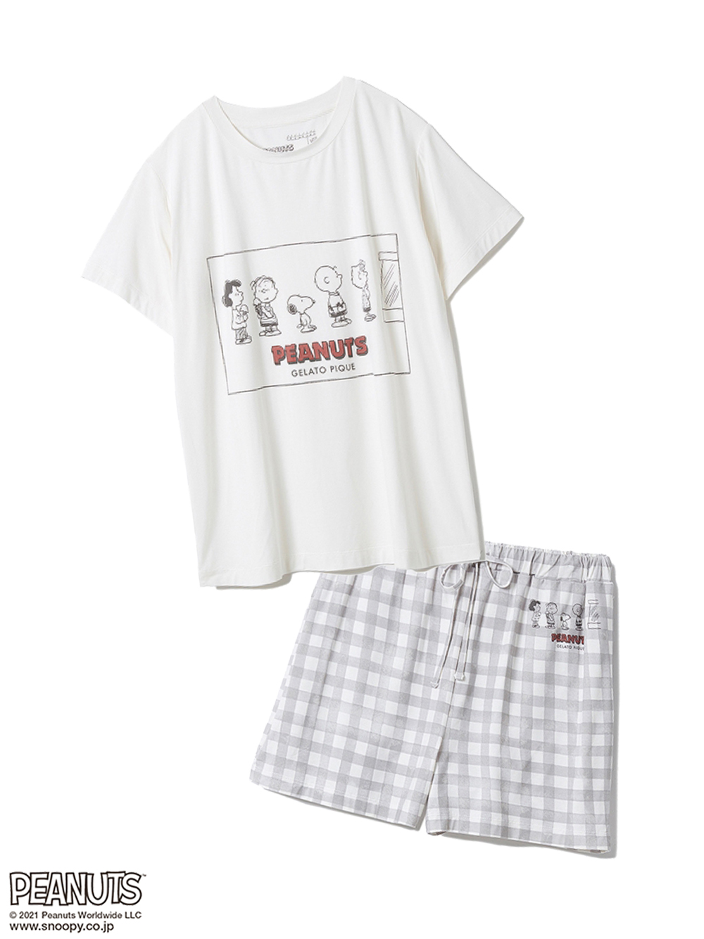 【ラッピング】【PEANUTS】ワンポイントTシャツ＆ショートパンツSET(OWHT-F)