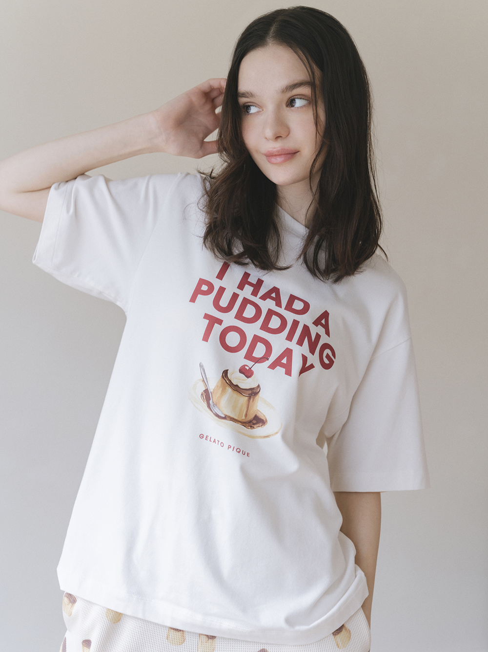 新品】ジェラピケ プリン×ロゴTシャツ **-