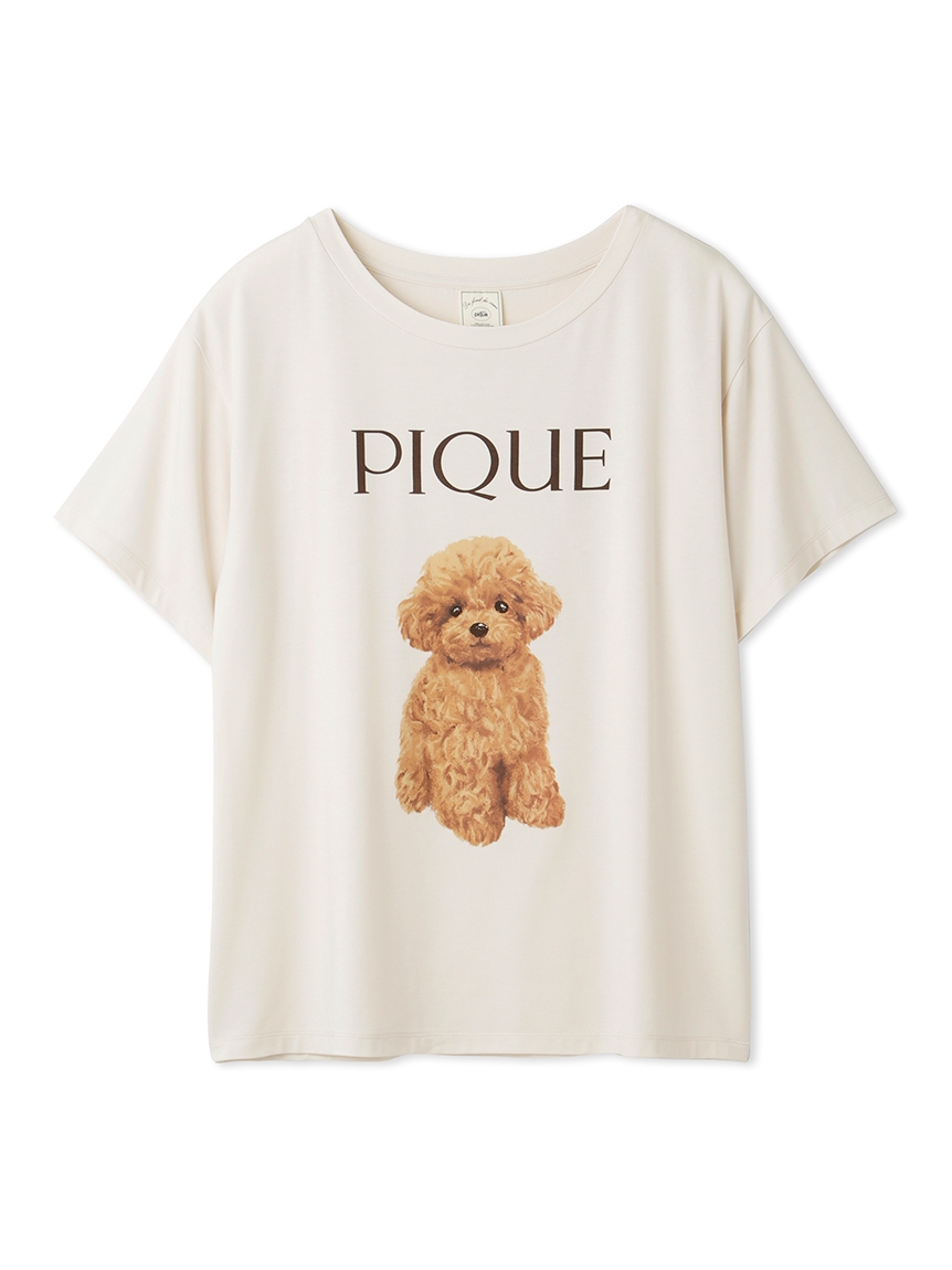 gelato pique／トイプードル柄ワンポイントTシャツ＆ロングパンツ tic