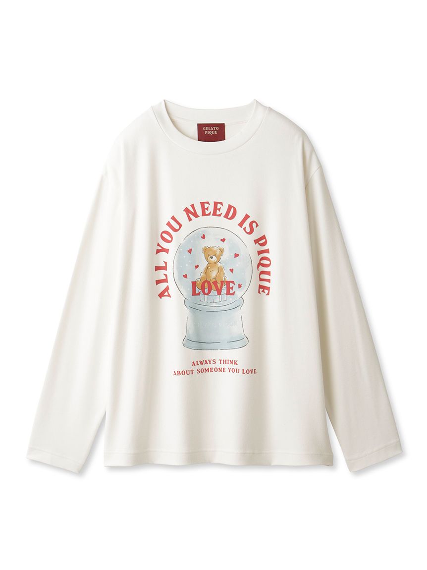 【HOLIDAY】スノードームベアワンポイントロングTシャツ(OWHT-F)