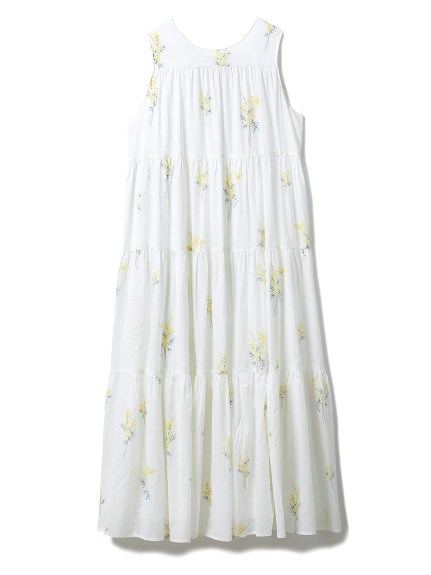 ミモザロングティアードドレス