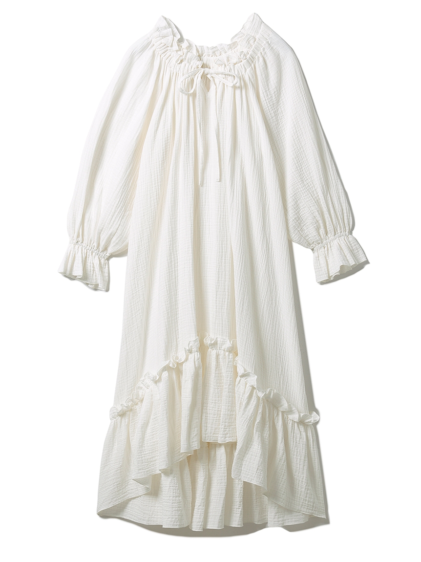 コットンフリルドレス ドレス ルームウェア パジャマ通販のgelatopique ジェラートピケ 公式サイト