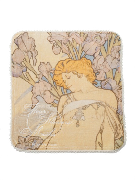 【ミュシャと四つの花】ハンドタオル