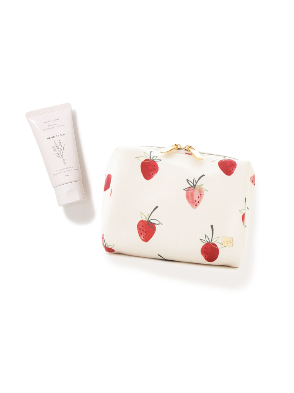 ラッピング ストロベリー柄ポーチ ハンドクリームset ポーチ ルームウェア パジャマ通販のgelatopique ジェラートピケ 公式サイト