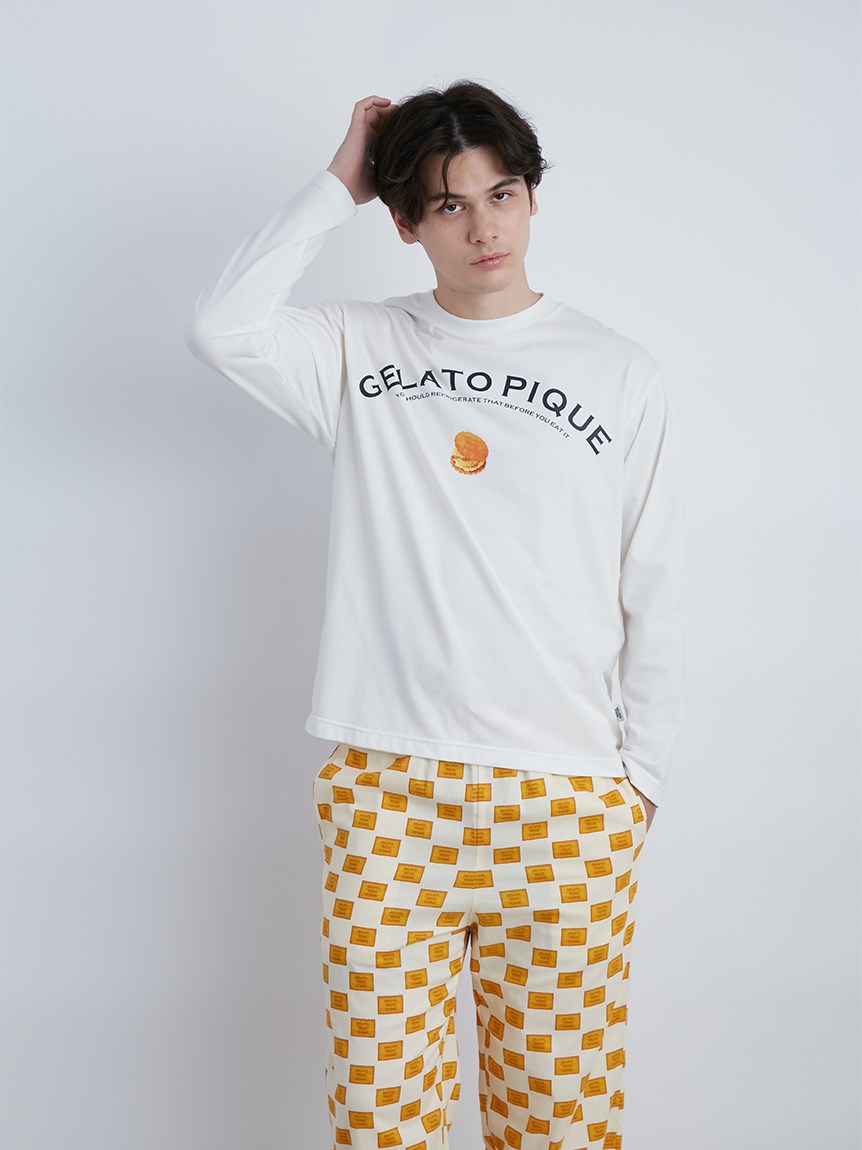 HOMME】ビスケットロゴロングTシャツ(カットソー・Tシャツ)｜ルームウェア・パジャマ通販のgelatopique（ジェラートピケ）公式サイト