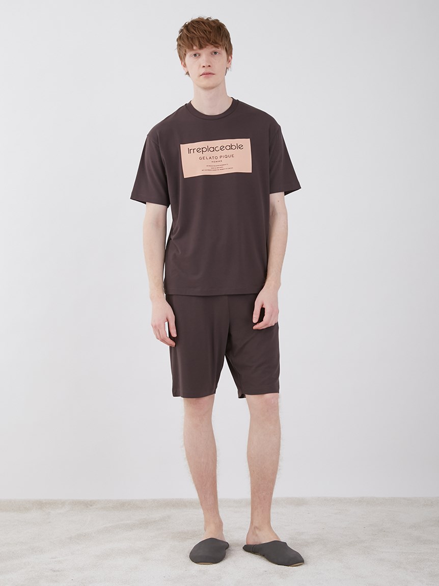 ONLINE限定】【HOMME】ワンポイントロゴTシャツ ハーフパンツ巾着