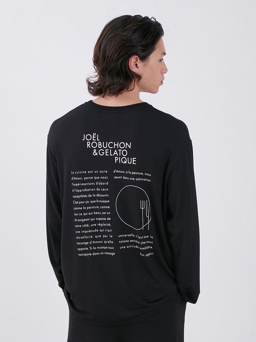 JOEL ROBUCHON】【HOMME】レーヨンシルクバックプリントロングTシャツ