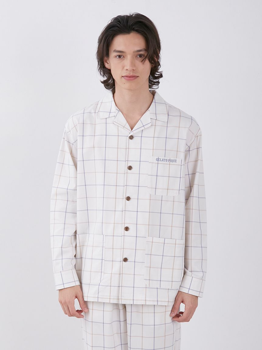 【HOMME】オックスフォードタッタソールパジャマシャツ | PMFT234943