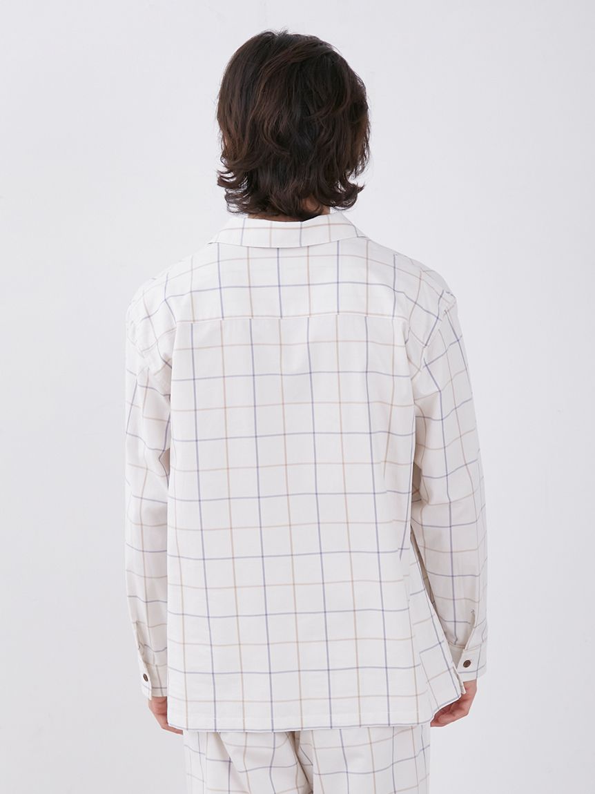 【HOMME】オックスフォードタッタソールパジャマシャツ | PMFT234943
