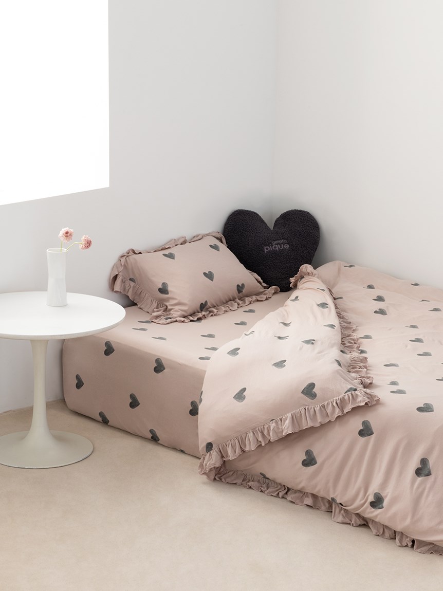 Sleep】【ONLINE限定】 ハート柄3点SET シングル(寝具SET（シングル 
