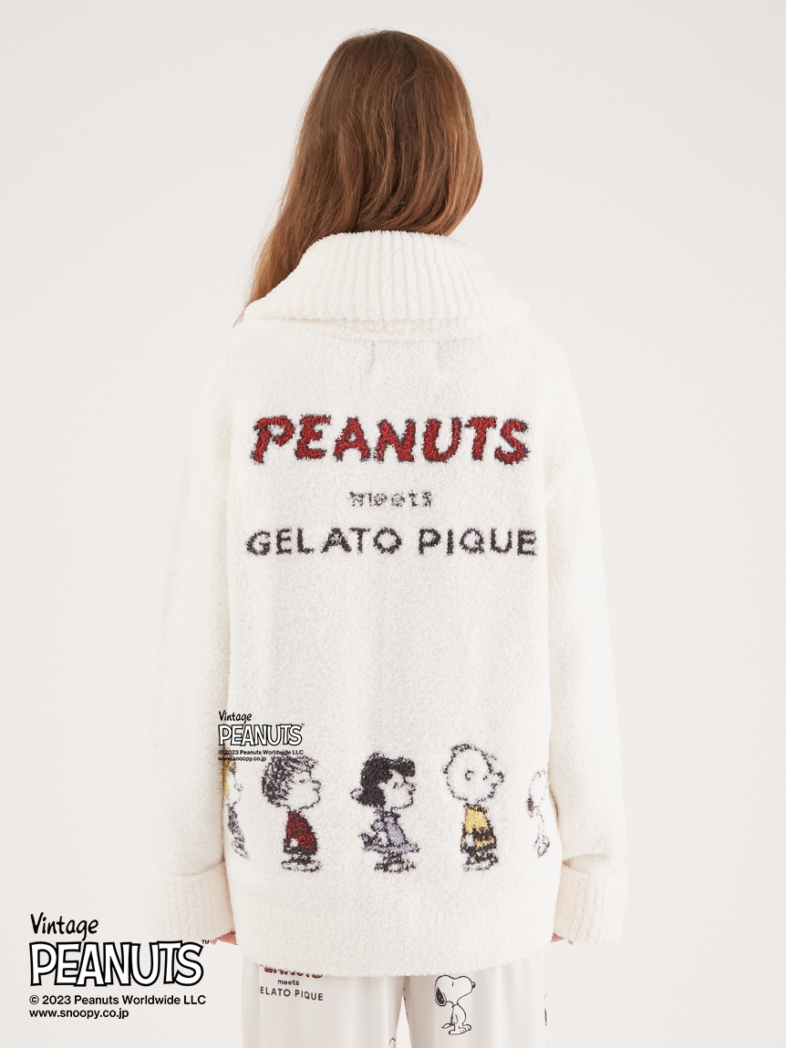 ジェラートピケ PEANUTS オールスターズカーディガン M〜L-