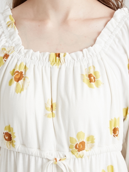 ペイントフラワーロングスリーブドレス ドレス ルームウェア パジャマ通販のgelatopique ジェラートピケ 公式サイト