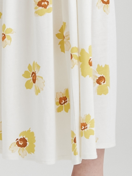 ペイントフラワーロングスリーブドレス ドレス ルームウェア パジャマ通販のgelatopique ジェラートピケ 公式サイト