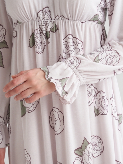 ミュシャと椿姫 椿モチーフロングスリーブドレス ドレス ルームウェア パジャマ通販のgelatopique ジェラートピケ 公式サイト