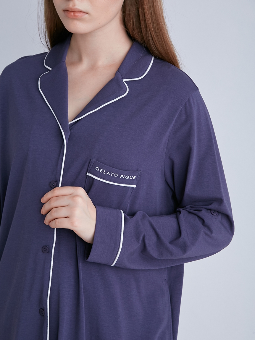 マタニティパイピングシャツドレス ドレス ルームウェア パジャマ通販のgelatopique ジェラートピケ 公式サイト