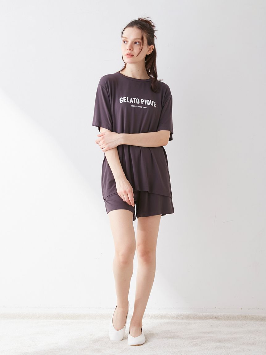 新品タグ付♡ ジェラートピケ レーヨンロゴTシャツ＆ショートパンツ