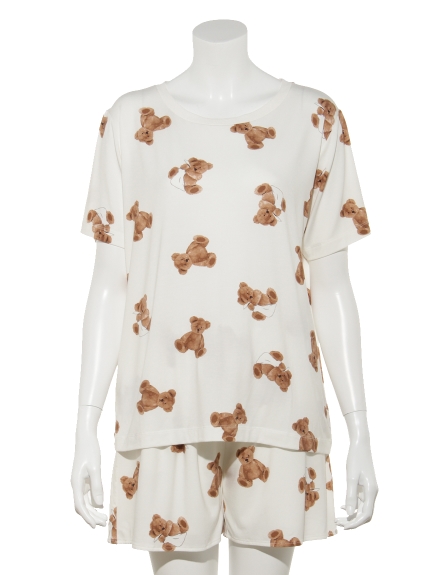 Online限定 ベアモチーフ抗菌防臭tシャツ ショートパンツ 巾着set カットソー Tシャツ ルームウェア パジャマ通販のgelatopique ジェラートピケ 公式サイト