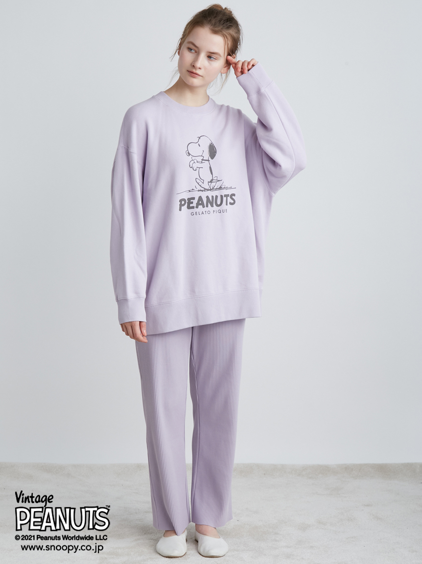 オフィシャルオンラインストア限定 Peanuts 裏毛プルオーバーリブロングパンツセット カットソー Tシャツ ルームウェア パジャマ通販のgelatopique ジェラートピケ 公式サイト