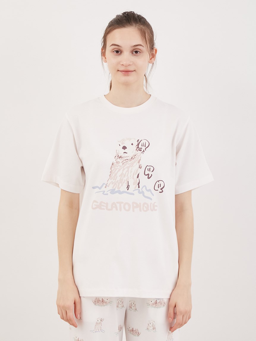 ラッコワンポイントTシャツ(カットソー・Tシャツ)｜ルームウェア・パジャマ通販のgelatopique（ジェラートピケ）公式サイト
