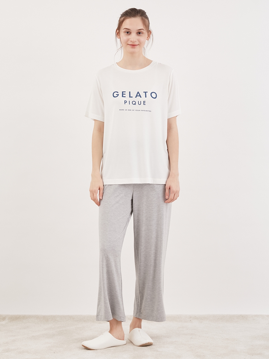 レーヨンロゴTシャツ(カットソー・Tシャツ)｜ルームウェア・パジャマ 