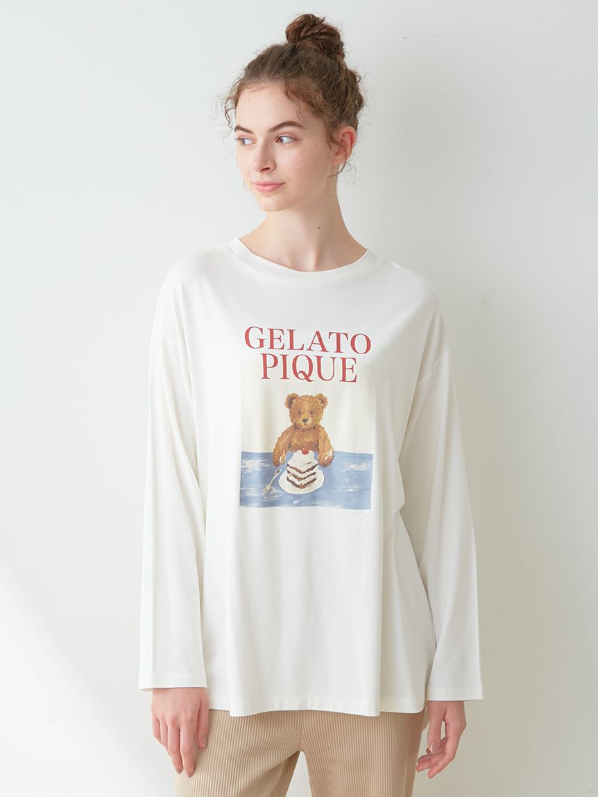 BEARandCAKEワンポイントロングTシャツ(カットソー・Tシャツ)｜ルーム