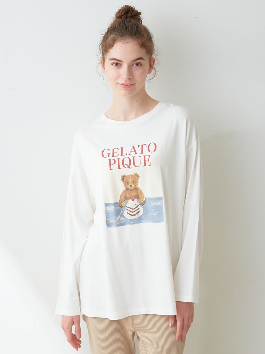 BEARandCAKEワンポイントロングTシャツ(カットソー・Tシャツ)｜ルーム