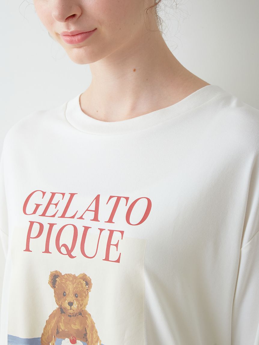 BEARandCAKEワンポイントロングTシャツ(カットソー・Tシャツ)｜ルーム