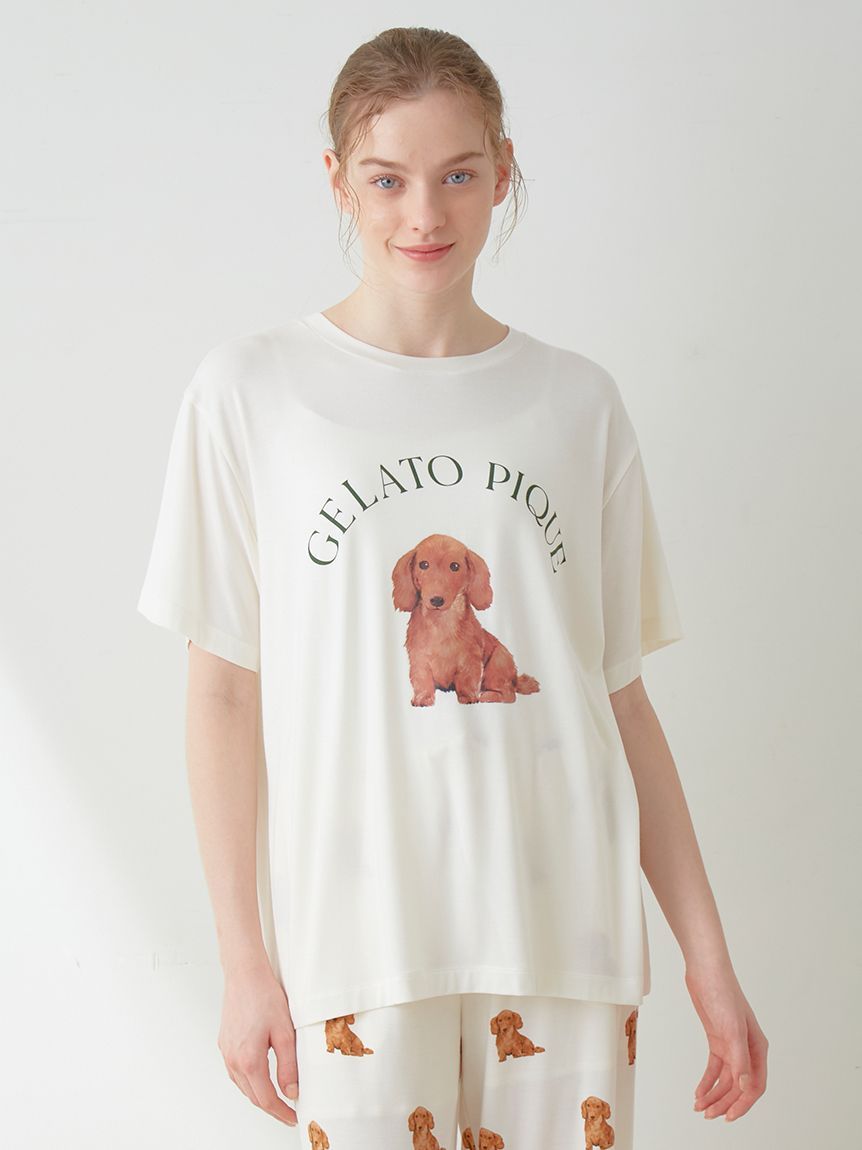 ラッピング済み】DOG柄ワンポイントTシャツ＆ショートパンツSET