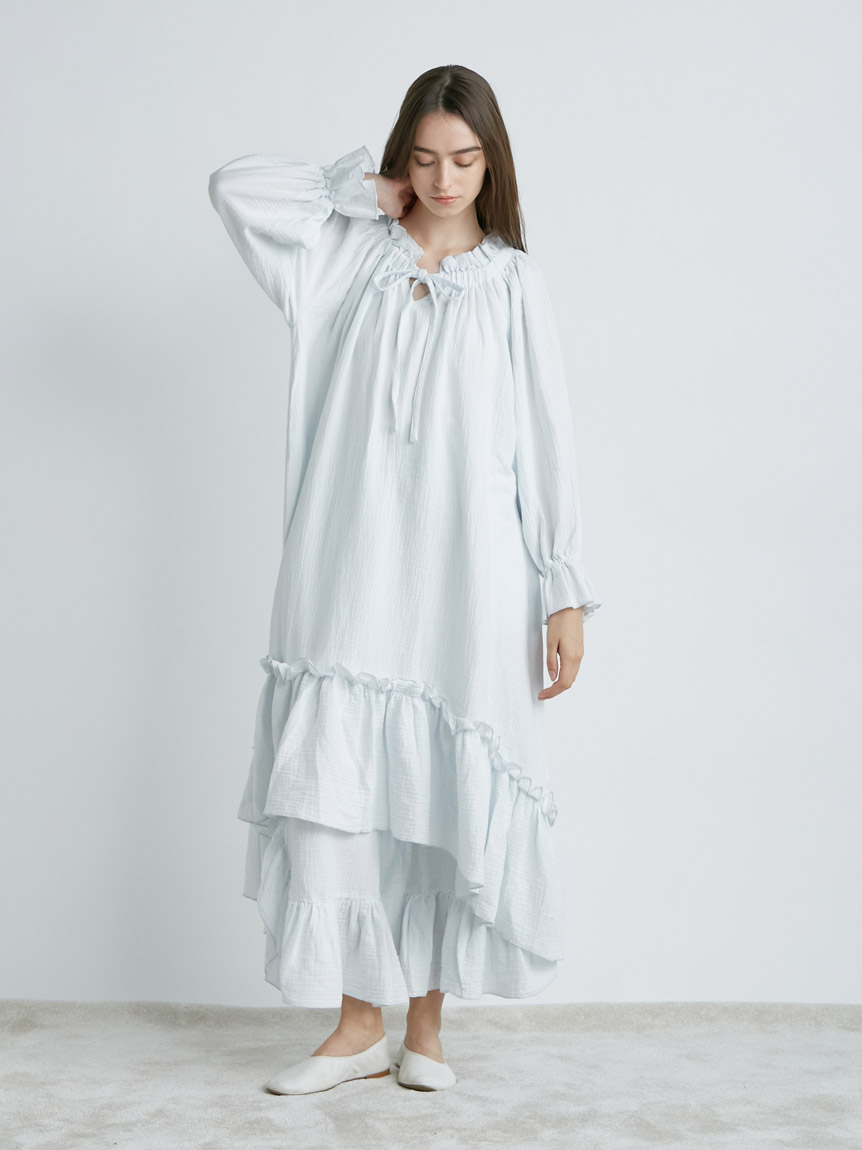 コットンフリルドレス ドレス ルームウェア パジャマ通販のgelatopique ジェラートピケ 公式サイト