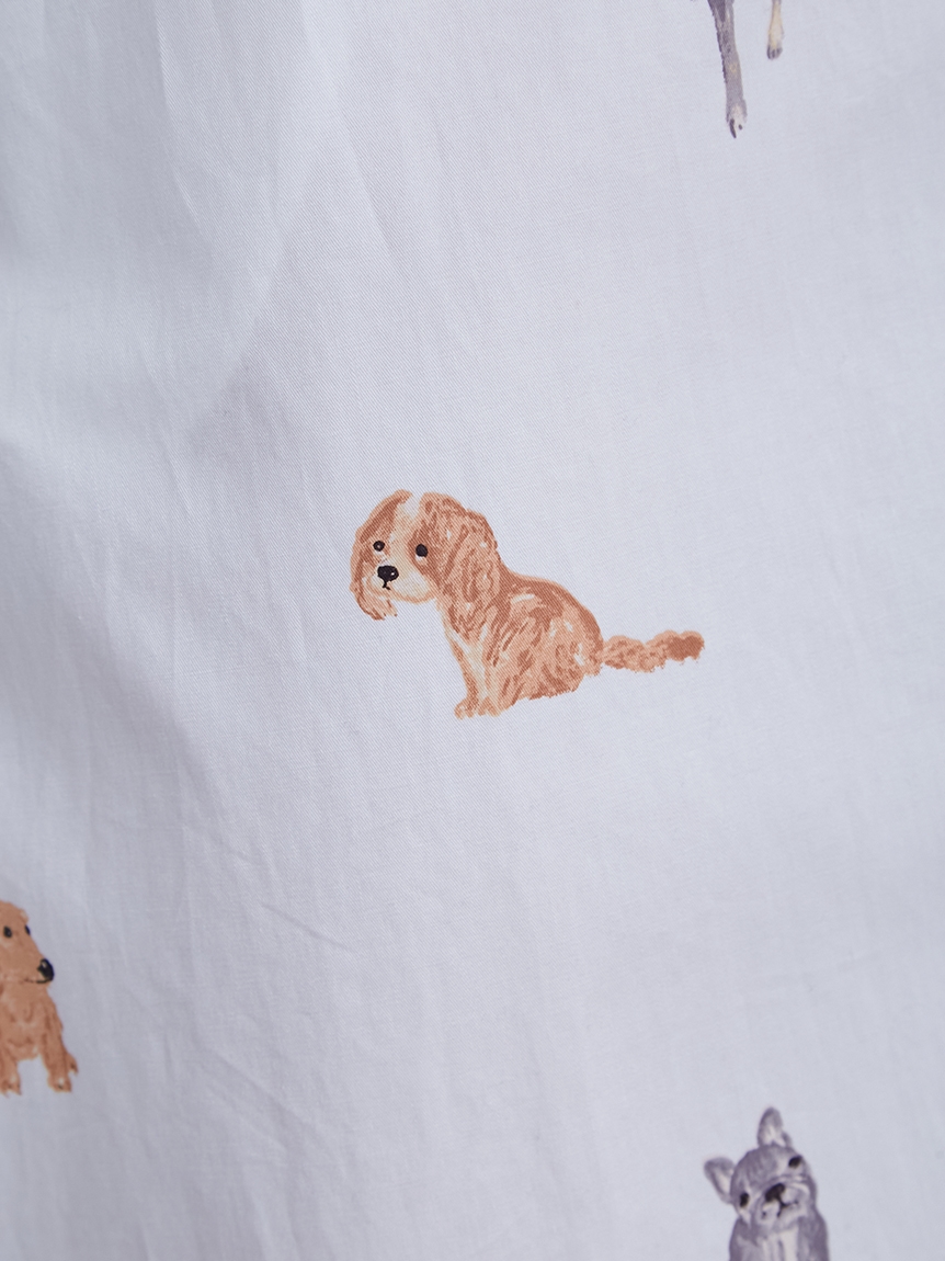 競売 ジェラートピケ DOGモチーフドレス パジャマ ルームウェア グレー 犬 可愛い - パジャマ