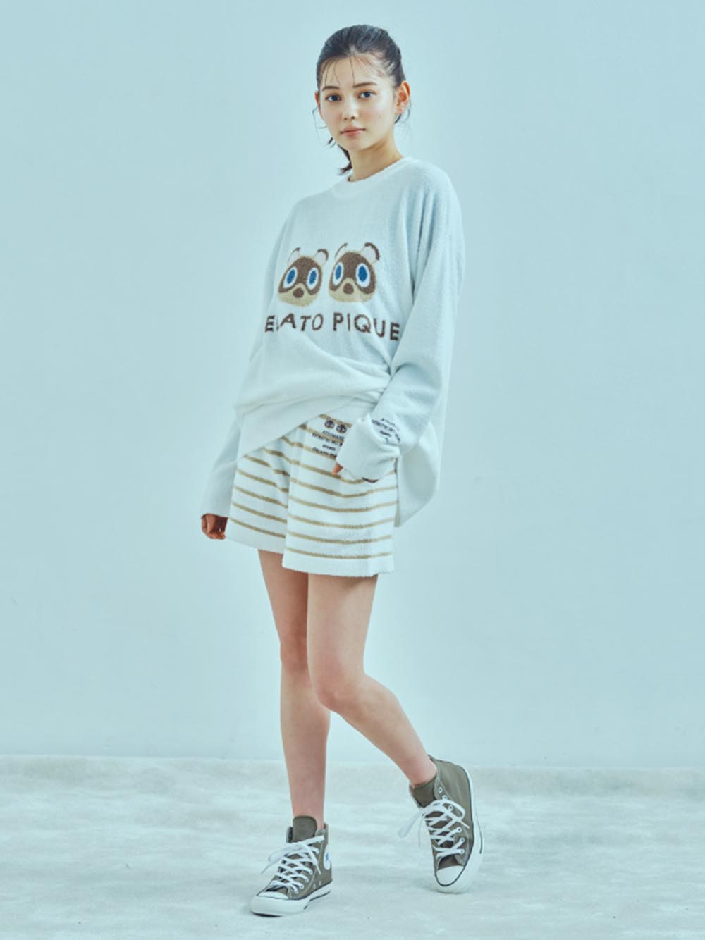 New】スムーズィーつぶまめジャガードプルオーバー&ショートパンツ New】スムーズィーつぶまめジャガードプルオーバー&ショートパンツ