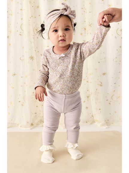 長袖ボディースーツChloe Lilac／オーガニックコットン(洋服