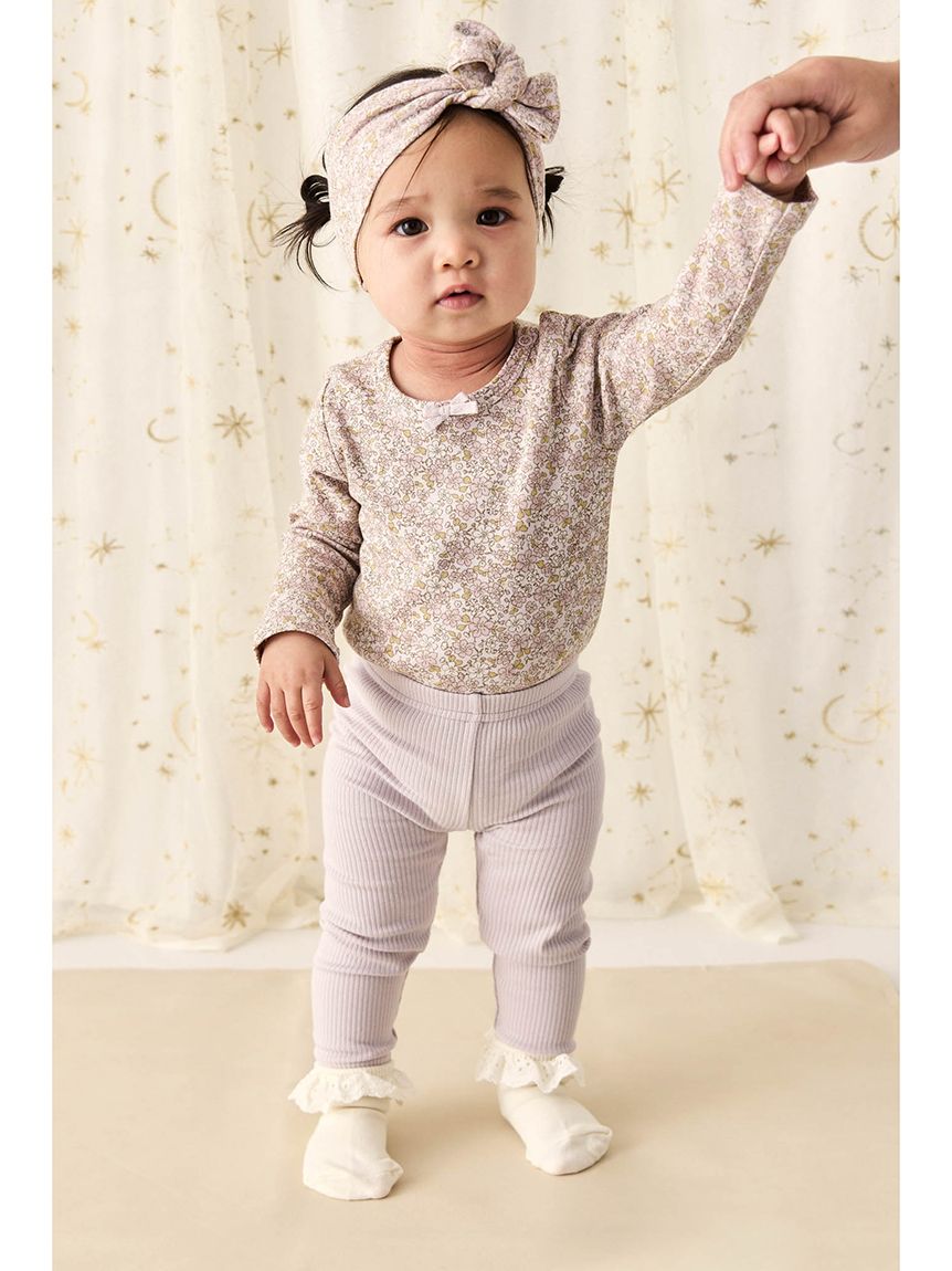 長袖ボディースーツChloe Lilac／オーガニックコットン(洋服