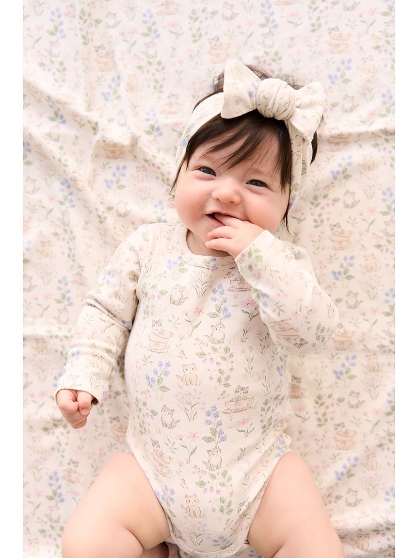 美品★【Katie】ケイティ 半袖チュニック チェリー柄 総柄 袖リボン (F) K's Y o u a r e ドゥケイズ Mサイズ 七分袖 ブラウス プル