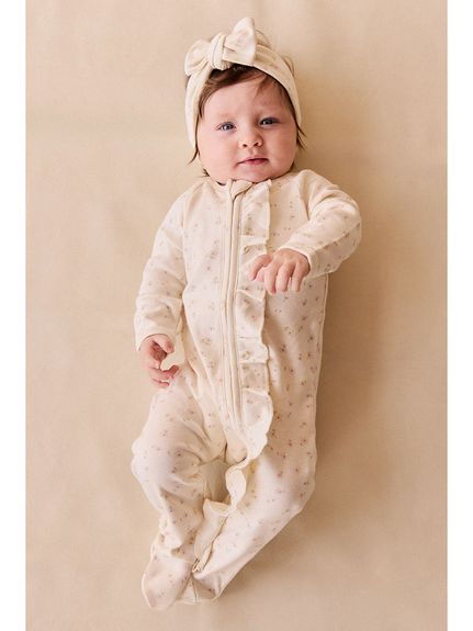 足つきロンパースBriella Whisper／オーガニックコットン