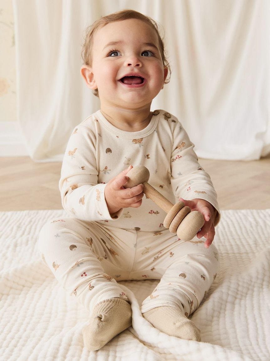 長袖ボディスーツForest Gathering／オーガニックコットン(洋服