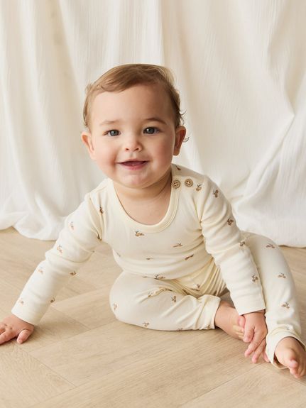 長袖ボディスーツForest Night Acorns／オーガニックコットン(洋服