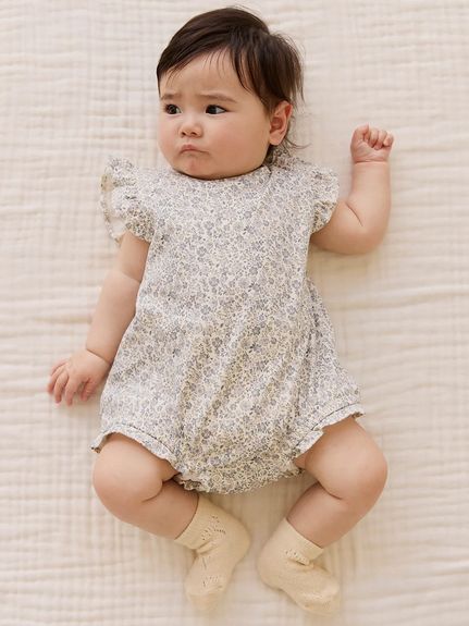 フリルロンパースTully Grey / オーガニックコットン