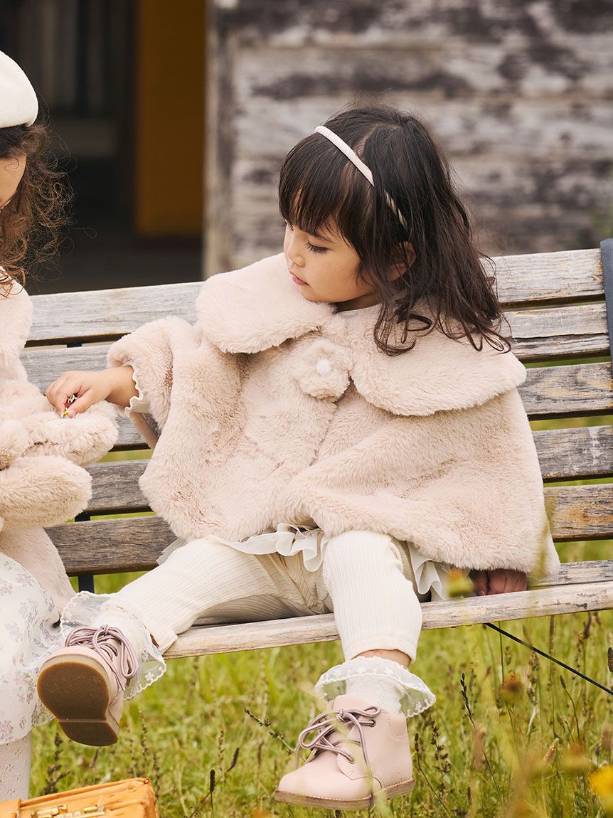 フェイクファーフラワーモチーフポンチョ(洋服) │ JAMIE KAY