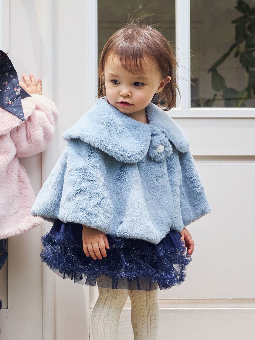 フェイクファーフラワーモチーフポンチョ(洋服) │ JAMIE KAY