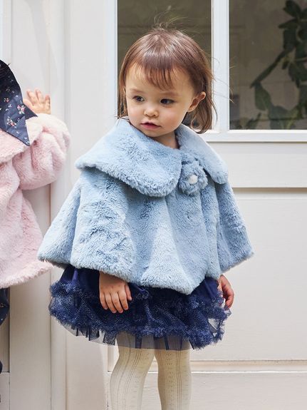 フェイクファーフラワーモチーフポンチョ(洋服) │ JAMIE KAY