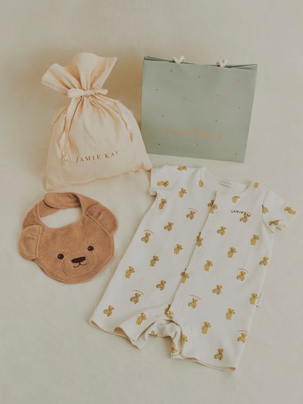 【ラッピング済み】【ONLINE限定】JKベア柄ロンパース＆JKベアスタイ