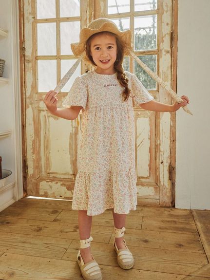 花柄ワンピース／オーガニックコットン