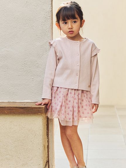 フラワーパターンチュールインパン付きスカート