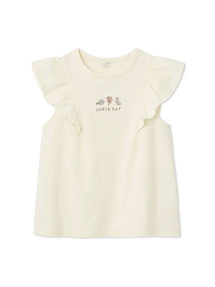 フリル刺繍Tシャツ／オーガニックコットン(洋服) │ JAMIE KAY
