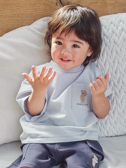 JKベア刺繍Tシャツ／オーガニックコットン