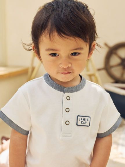 ヘンリーネックTシャツ／オーガニックコットン