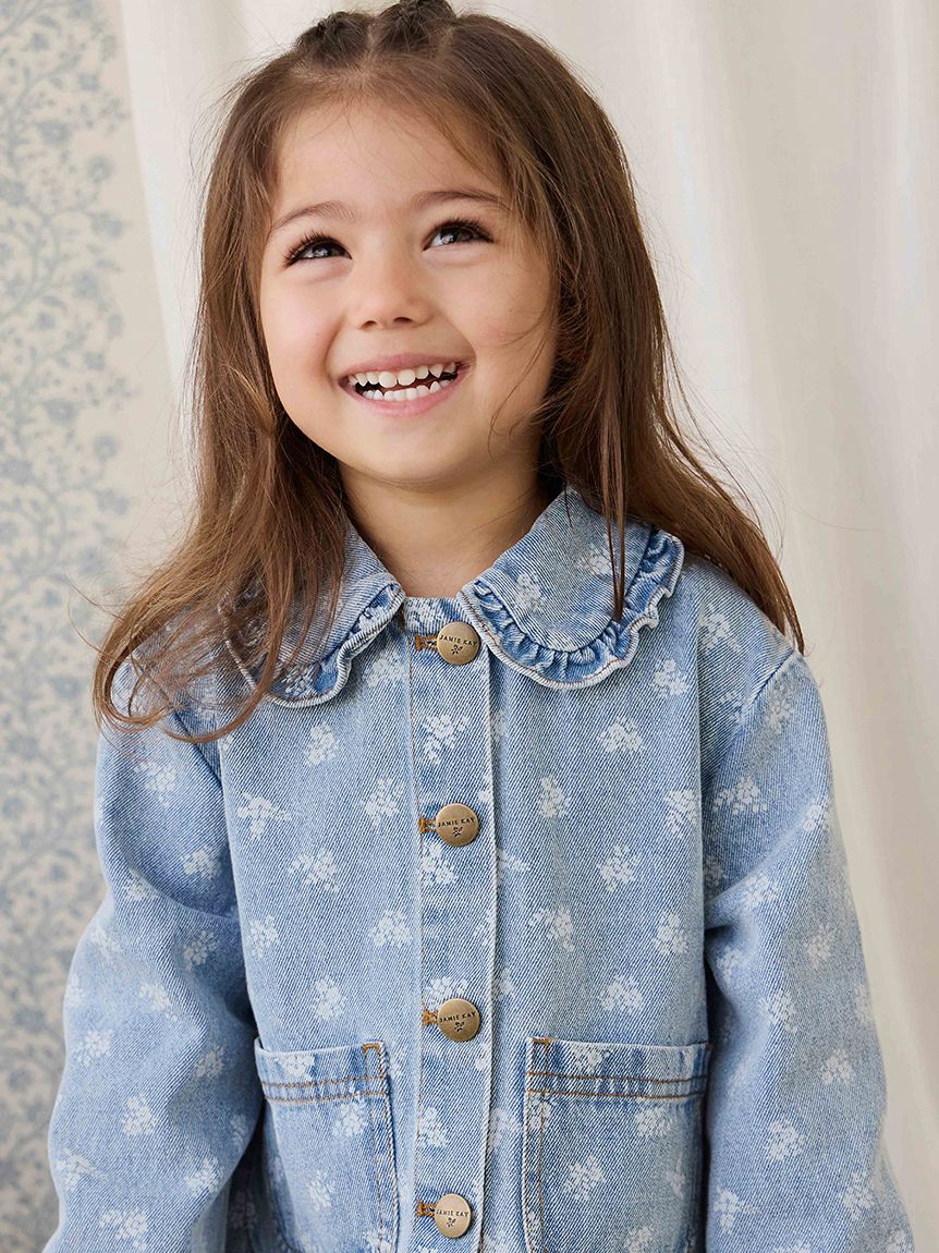 ベビー＆キッズ】フローラルデニムジャケット Tully Floral Denim（80